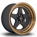 Llanta Rota Kyusha 17x9 4x108-4x100 FBlackSBronzeLip