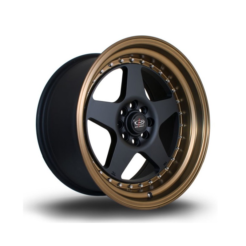 Llanta Rota Kyusha 17x9 4x108-4x100 FBlackBronzeLip Llanta Rota Kyusha 17x9 4x108-4x100 FBlackBronzeLip
