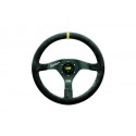 VOLANTE OMP VELOCITA  SUPERLEGGERO: SUEDE PIEL 350MM OVAL:30X25MM NEGRO/NEGRO