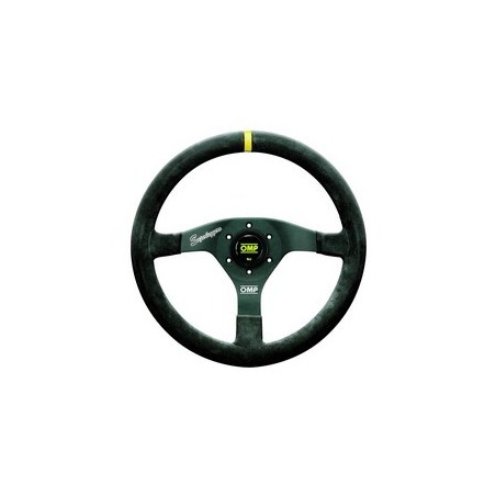 VOLANTE OMP VELOCITA  SUPERLEGGERO: SUEDE PIEL 350MM OVAL:30X25MM NEGRO/NEGRO