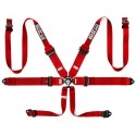 ARNES 6PT HANS + PULL DOWN ROJO