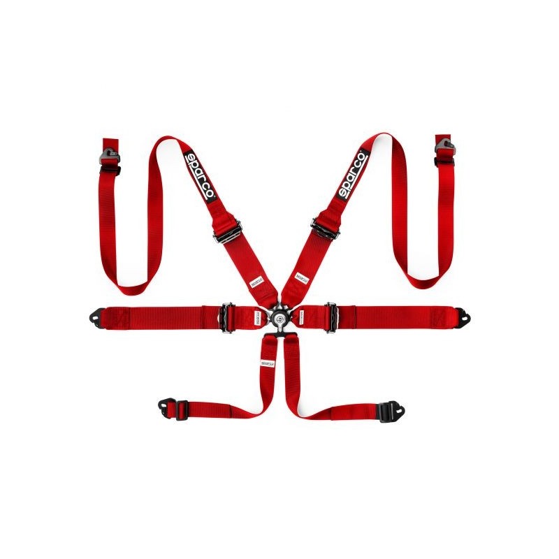 ARNES 6PT HANS + PULL DOWN ROJO