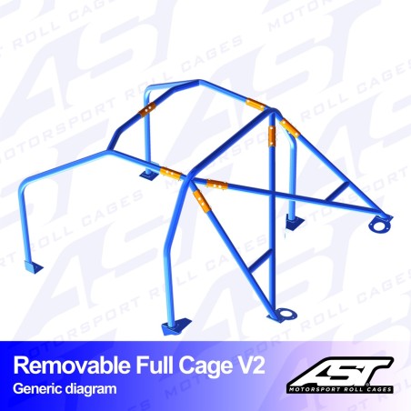 Arco de Seguridad AUDI 100/200 (C3 Typ44 ) 4 Puertas Sedan Quattro REMOVABLE Arco Completo V2