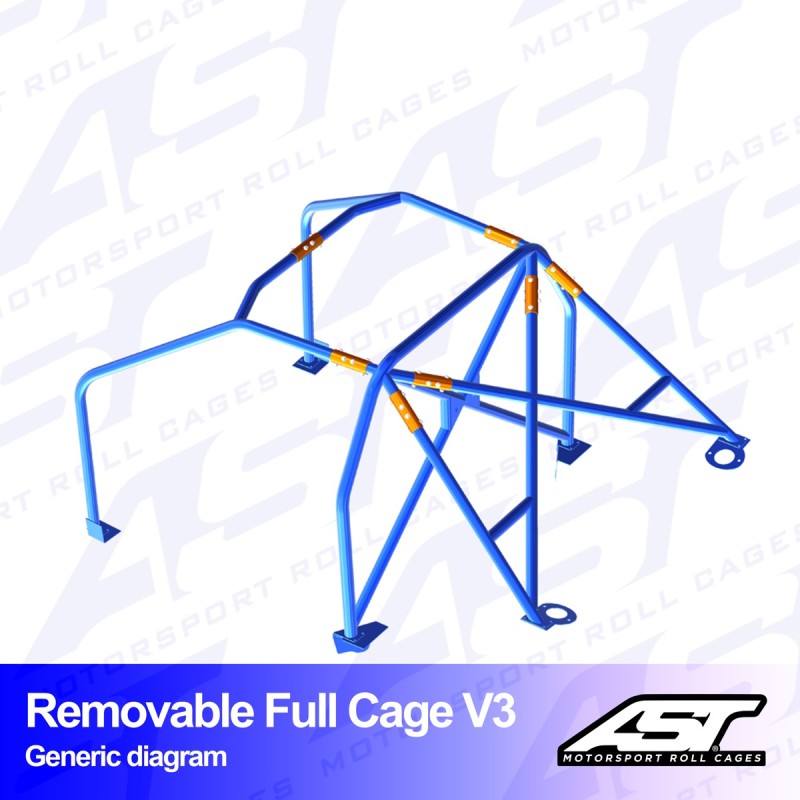 Arco de Seguridad AUDI 100/200 (C3 Typ44 ) 4 Puertas Sedan Quattro REMOVABLE Arco Completo V3