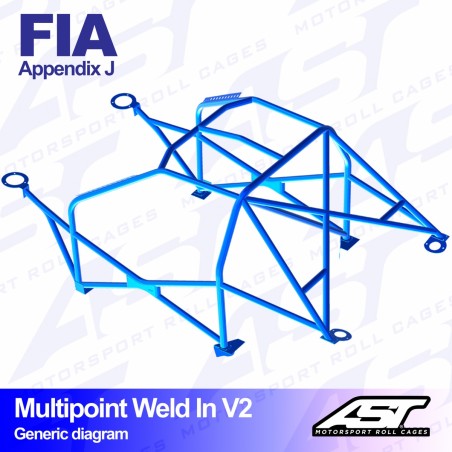 Arco de Seguridad AUDI 100/200 (C3 Typ44 ) 4 Puertas Sedan Quattro Multipunto Soldar V2