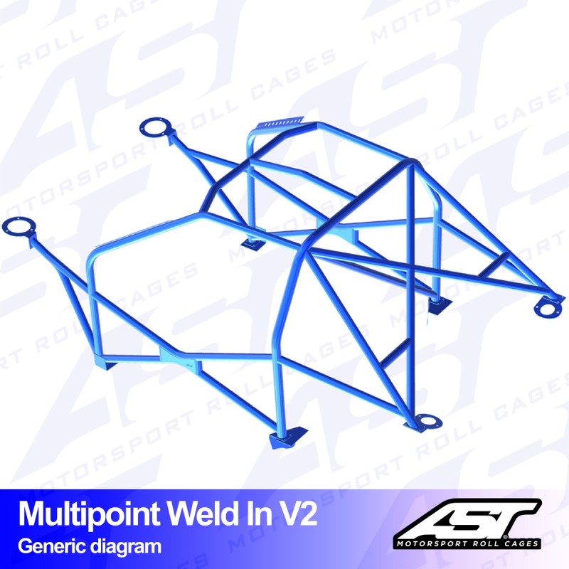 Arco de Seguridad AUDI A3 / S3 (8L) 3-doors Hatchback Quattro Multipunto Soldar V2