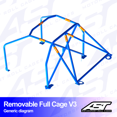 Arco de Seguridad AUDI A3 / S3 (8V) 5-doors Sportback Quattro REMOVABLE Arco Completo V3