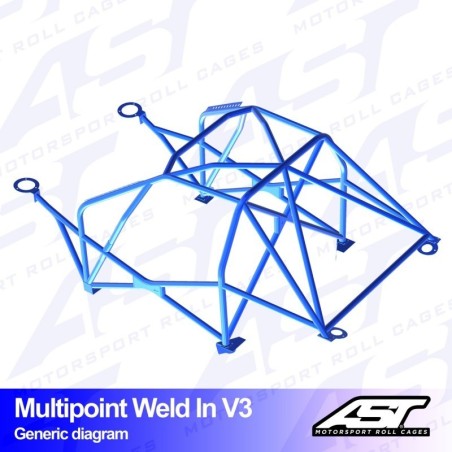 Arco de Seguridad BMW (E36) 3-Series 3-doors Compact RWD Multipunto Soldar V3