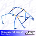 Arco de Seguridad FIAT 124 4 Puertas Sedan REMOVABLE Arco Completo V1