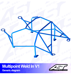 Arco de Seguridad MINI Cooper (R53) 3-door Hatchback Multipunto Soldar V1