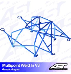 Arco de Seguridad Renault Megane (Phase 2) 3-doors Hatchback Multipunto Soldar V3