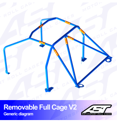 Arco de Seguridad TOYOTA MR-2 (W20) 2 Puertas Roadster REMOVABLE Arco Completo V2