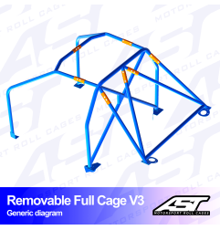 Arco de Seguridad TOYOTA MR-2 (W20) 2 Puertas Roadster REMOVABLE Arco Completo V3