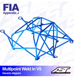 Arco de Seguridad VW Golf (Mk1) 3-doors Hatchback Multipunto Soldar V5