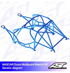 Arco de Seguridad BMW 1-Series (E82) 2 Puertas Coupe RWD Multipunto Soldar V4 NASCAR-door para drift
