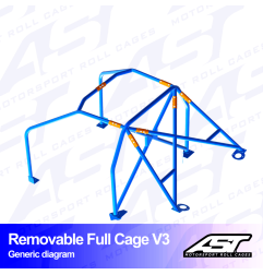Arco de Seguridad OPEL Calibra 3-doors Coupe 4X4 REMOVABLE Arco Completo V3