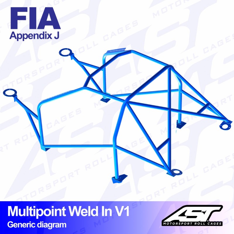 Arco de Seguridad TOYOTA AE86 Sprinter Trueno 3-door Hatchback Multipunto Soldar V1 Arco de Seguridad TOYOTA AE86 Sprinter Trueno 3-door Hatchback Multipunto Soldar V1