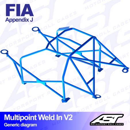 Arco de Seguridad TOYOTA AE86 Sprinter Trueno 3-door Hatchback Multipunto Soldar V2
