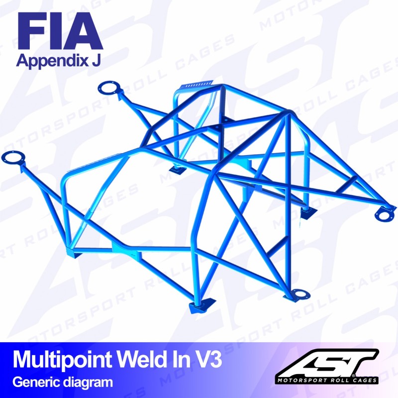 Arco de Seguridad TOYOTA AE86 Sprinter Trueno 3-door Hatchback Multipunto Soldar V3 Arco de Seguridad TOYOTA AE86 Sprinter Trueno 3-door Hatchback Multipunto Soldar V3