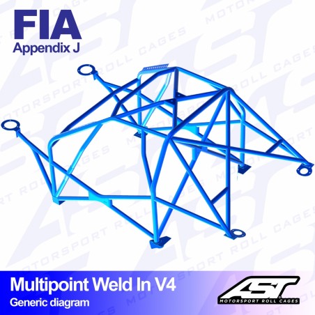 Arco de Seguridad TOYOTA AE86 Sprinter Trueno 3-door Hatchback Multipunto Soldar V4
