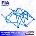 Arco de Seguridad TOYOTA Yaris (XP10) 3-door Hatchback Multipunto Soldar V4