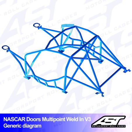 Arco de Seguridad TOYOTA ARISTO (S160) 4 Puertas Sedan Multipunto Soldar V3 NASCAR-door para drift