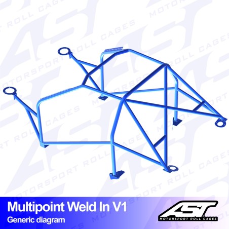Arco de Seguridad HONDA Civic Coupe (EJ8/EM1) 2 Puertas Coupe Multipunto Soldar V1