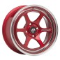 RACE 2 7,5X15" 4X100 ET35 CB73,1 ROJO ARO PULIDO