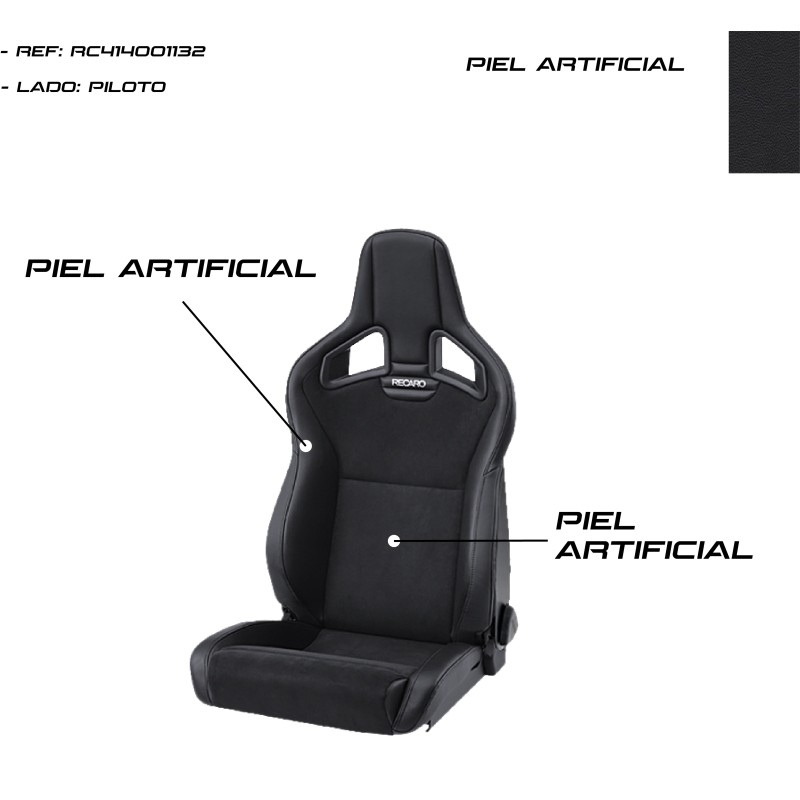 ASIENTO RECARO CROSS SPORTSTER CS PIEL ARTIFICIAL NEGRO PILOTO