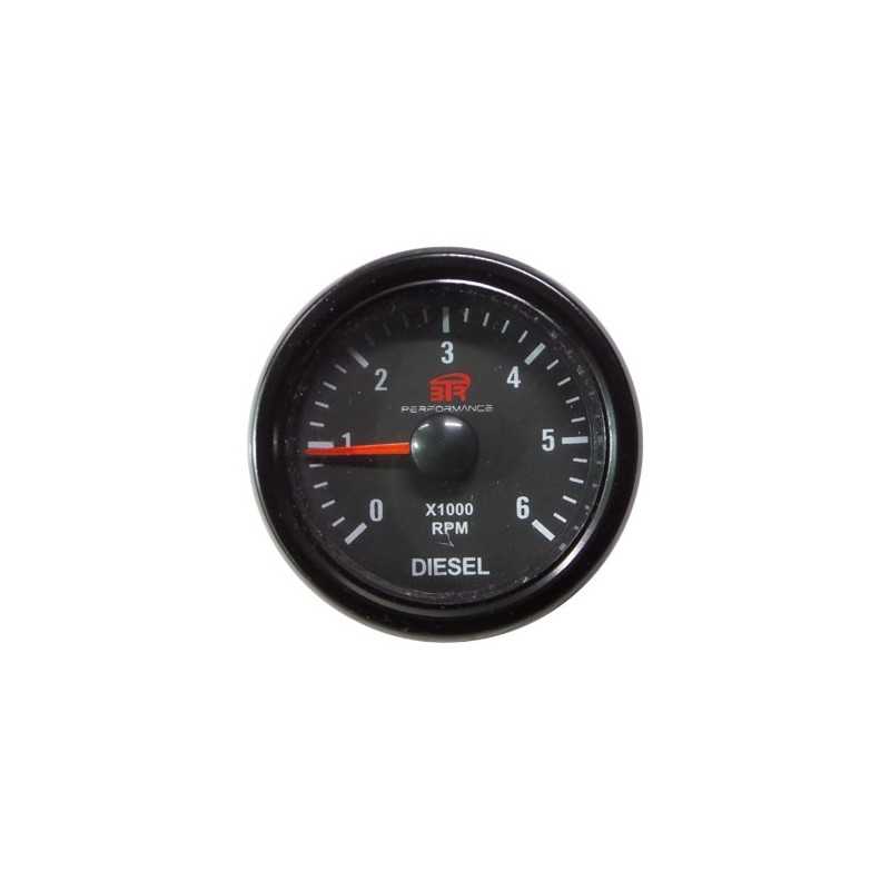 RELOJ TACOMETRO 6000RPM DIESEL BTR 52mm NEGRO