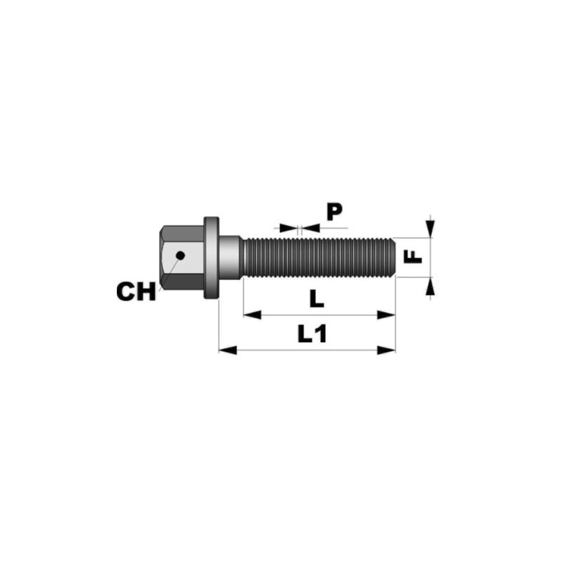 Tornillo plano M12x1,25 L50 C17