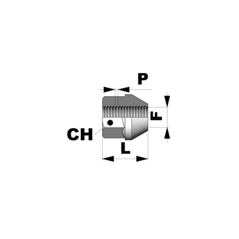 Tuerca conica abierta M14x1,5 L17 C19