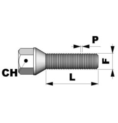 Tornillo conico M14x1,5 L52 C22