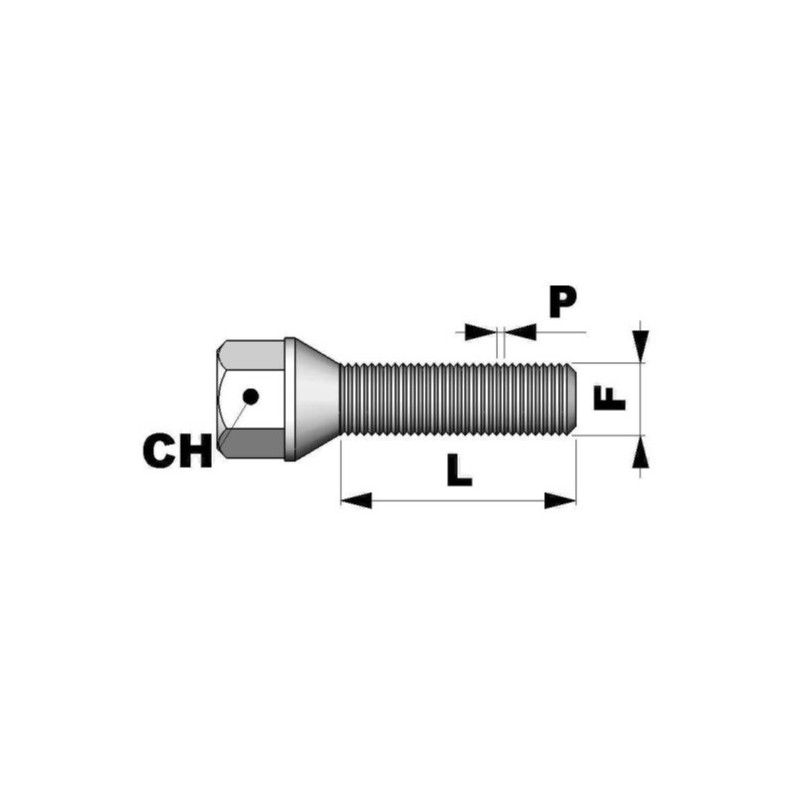 Tornillo conico M14x1,5 L52 C22