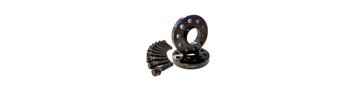 Wheel spacers to increase the track width of the vehicle.